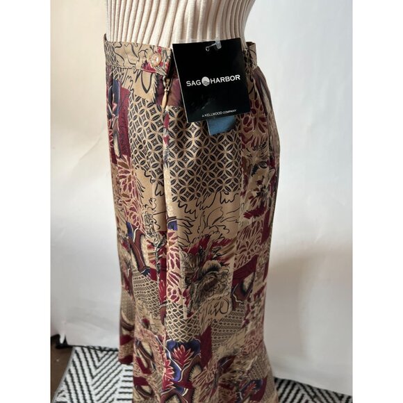 Sag Harbor Missy Maxi Skirt With Abstract Floral Print Size S 100% Polyester Mad - Picture 12 of 16